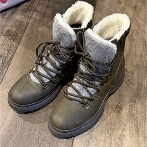 Maurices Olive and Gray Boots, size 9